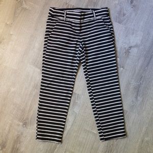 LOFT Black and White Striped Marisa Riveria Pant